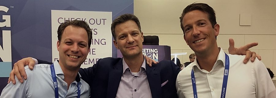 Steve Lucas, then CEO of Marketo, with community champions at a Marketo event in San Francisco, 2017